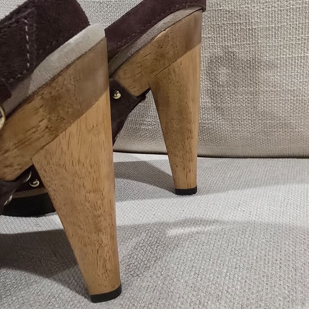 Kors Womens Studded Slingback Clogs In Chocolate Brown Suede SZ 8M NWOB Sandals - Picture 5 of 11